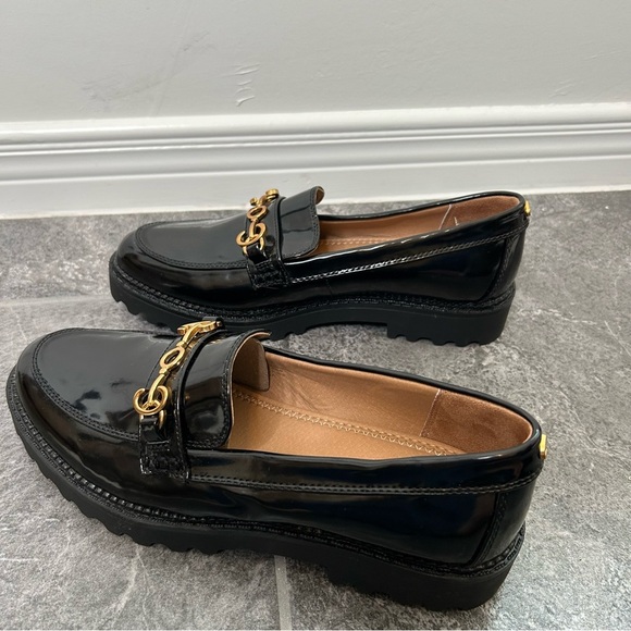 Sam Edelman Circus Black Patent Chunky Loafer Horse Bit Faux Leather Size 9.5 - Picture 2 of 15